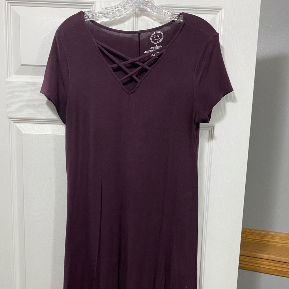 Maurice’s 24/7 swing dress with criss cross detail